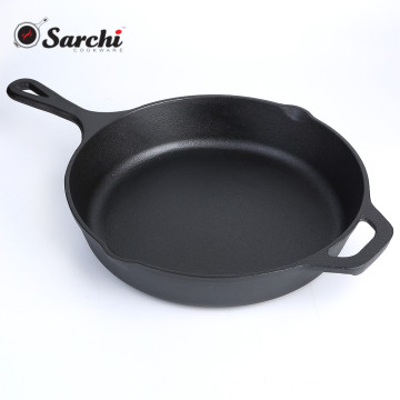 Pre-Seasoned Nonstick Durable Gusseisen Skillet / Fry Pfanne Kochgeschirr, 12-Zoll, schwarz